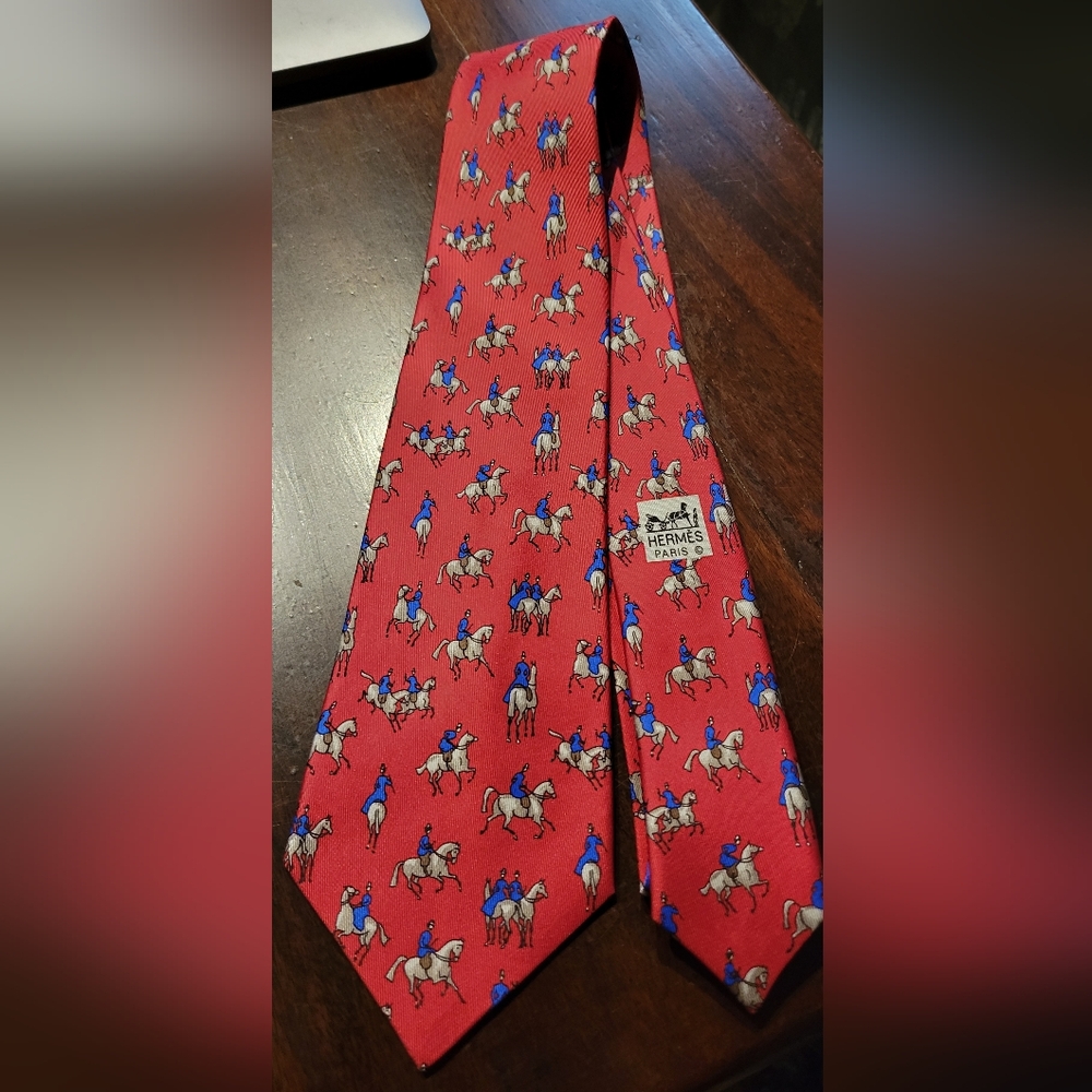 HERMES TIE HORSE & RIDER